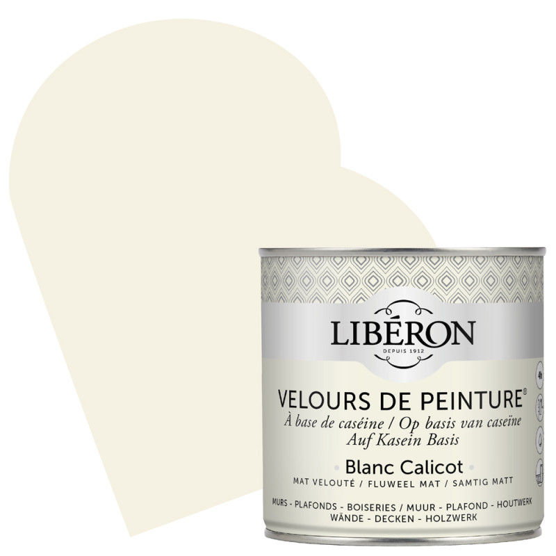 Peinture pour murs Velours de Peinture blanc calicot mat 0,5 L LIBERON