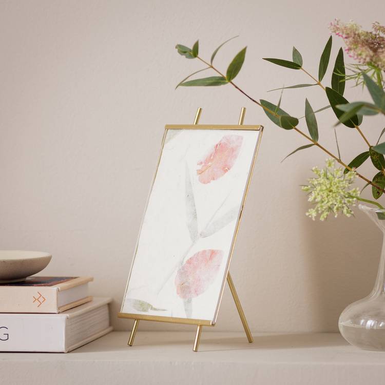 Habitat Gold Glass Easel Picture Frame - 4x6"