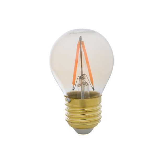 LÂMPADA LED FILAMENTO GLOBO AMBAR G45 3W E27 127 220V LUZ AMARELA TASHIBRA