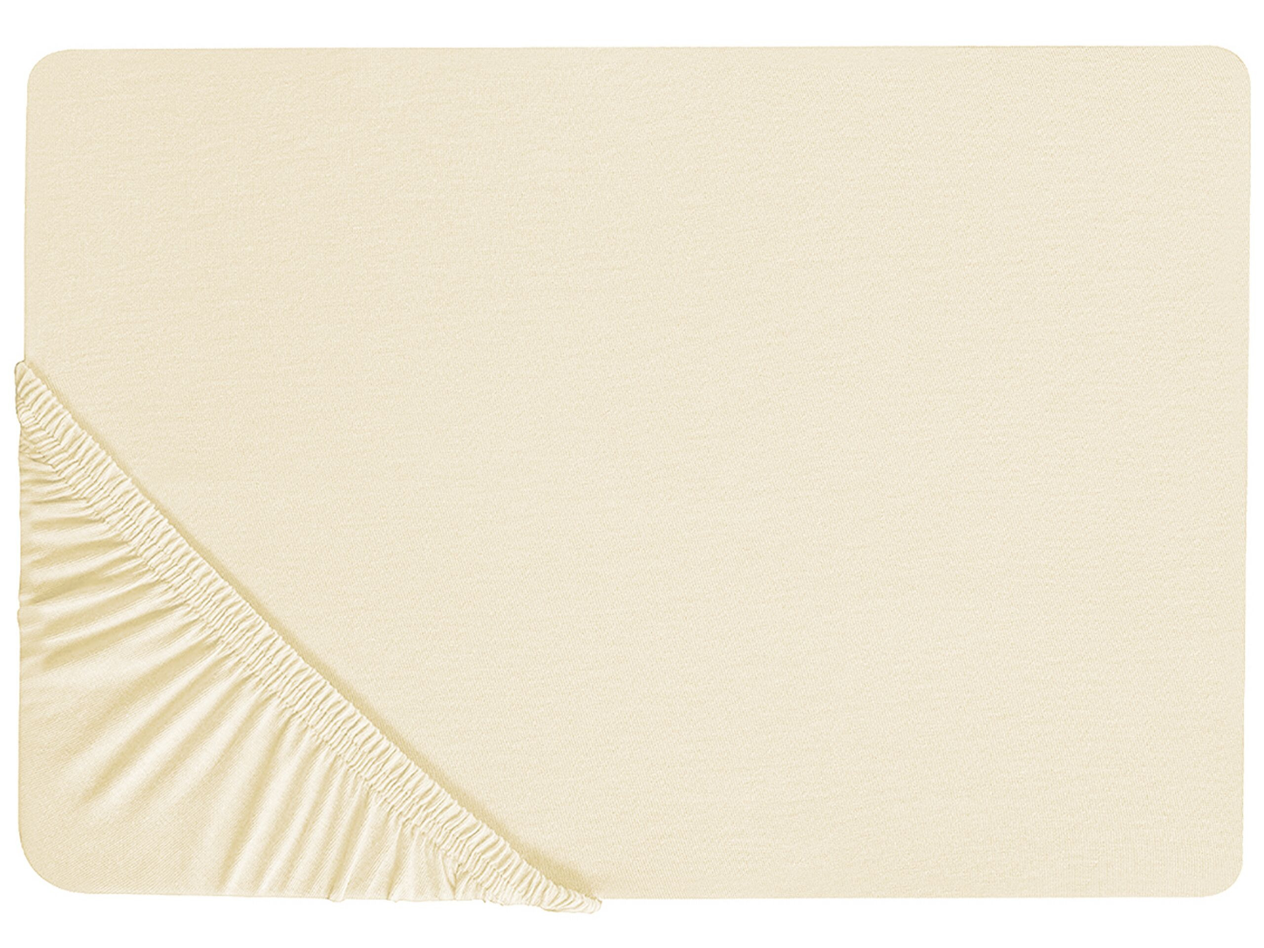 Bawełniane prześcieradło z gumką 180x200 cm beżowe