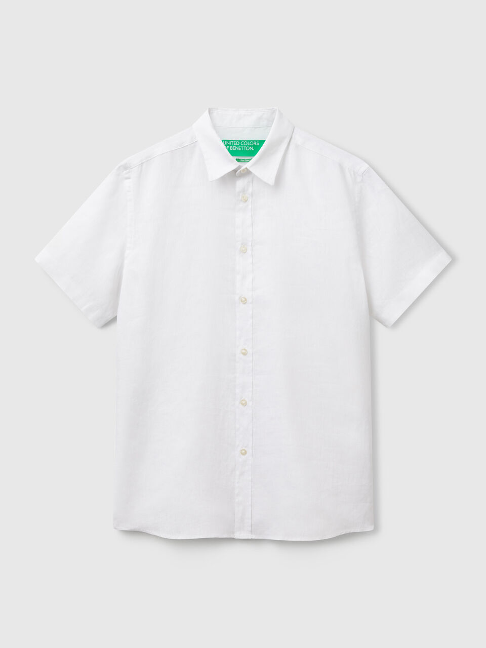 Short sleeve shirt in pure linen