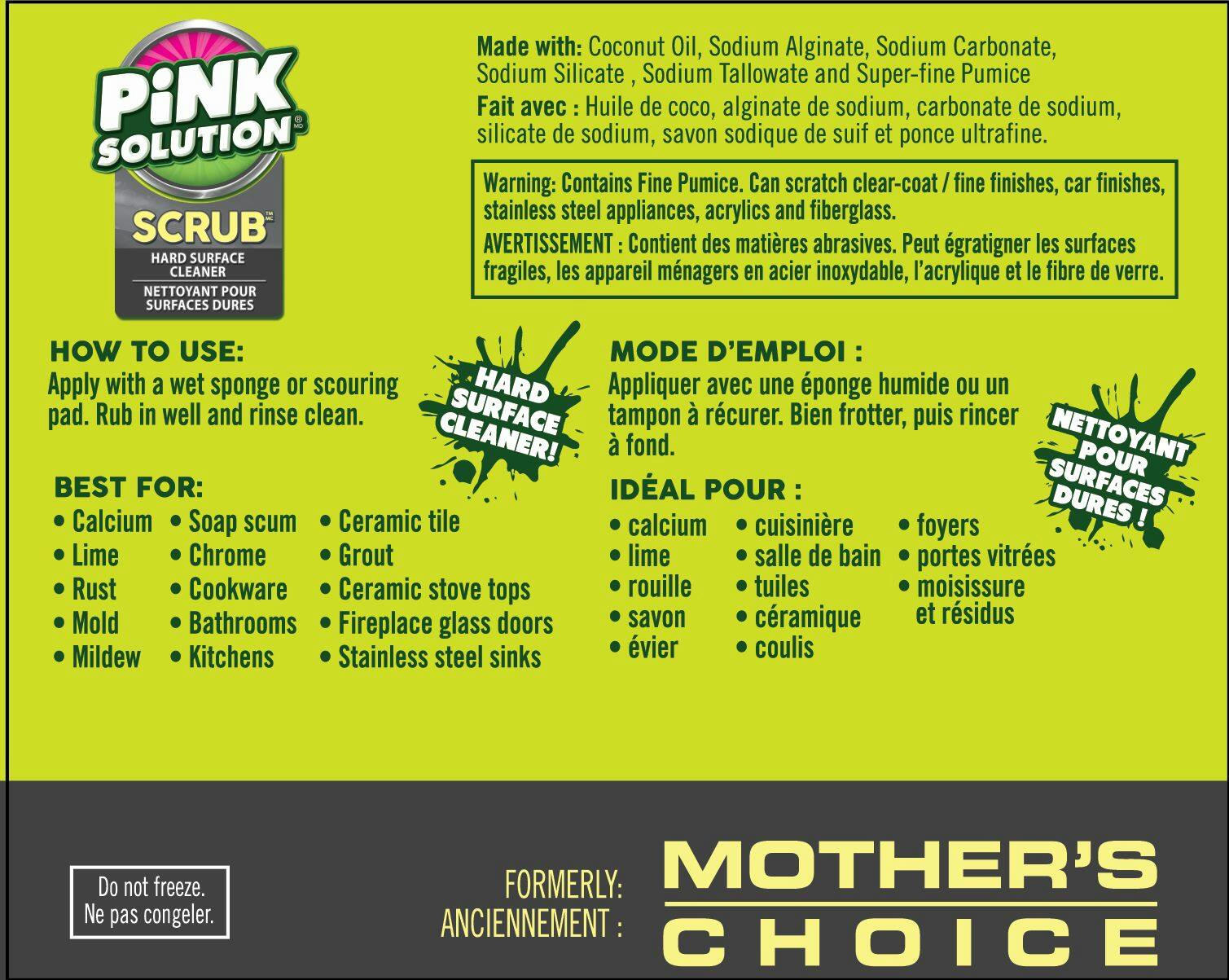 Pink Solution SCRUB Non-Toxic Hard Surface Cleaner, 500-g