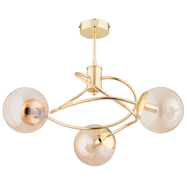 Lampa wisząca złoto-bursztynowy TOSCA 3xE14x10W wym: 42x57x57 cm Alfa