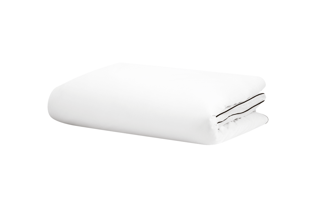 noo.ma Oba dekbedovertrek 140x200 cm - satijn 300 TC, tweekleurig Classic White
