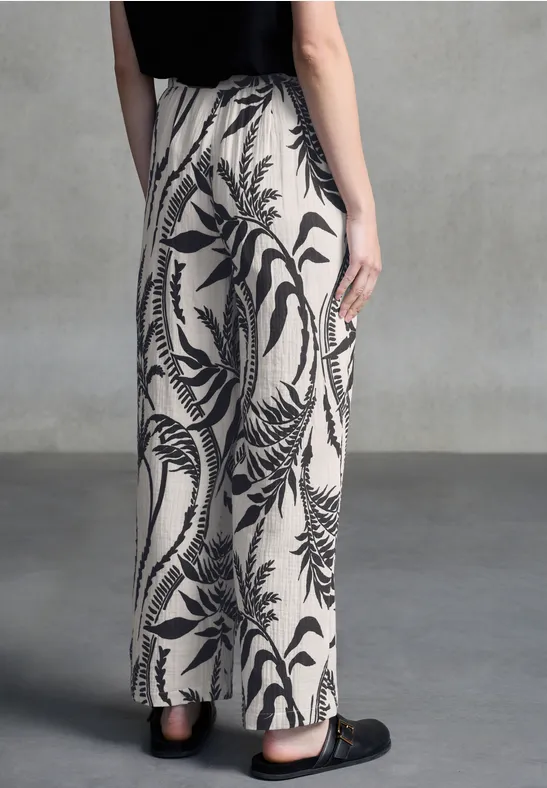 Musselin Wide Leg Hose