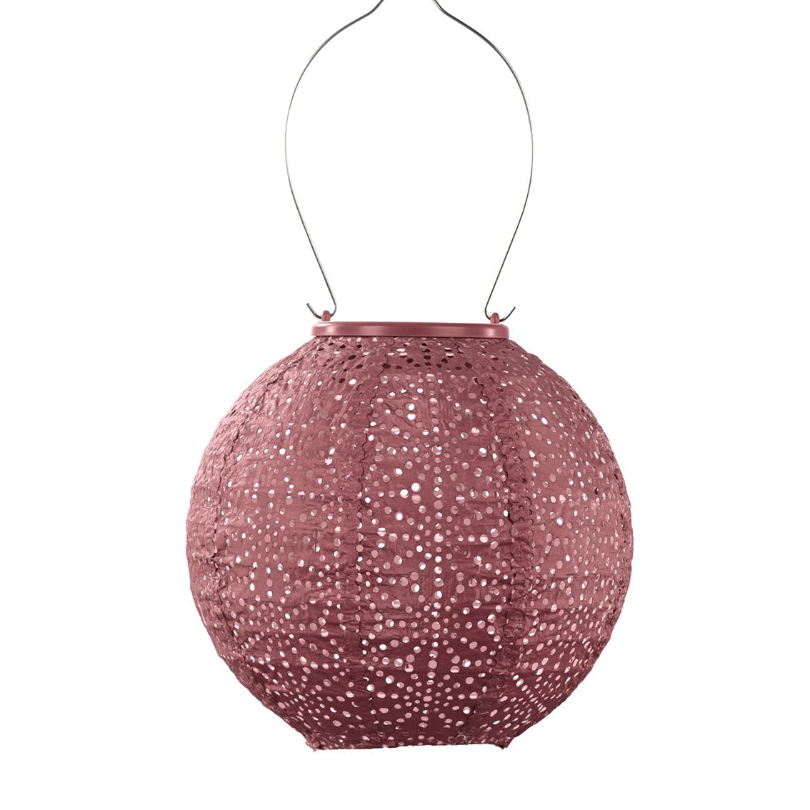 Lumiz solar lampion - sashiko rond - 20 cm - koper