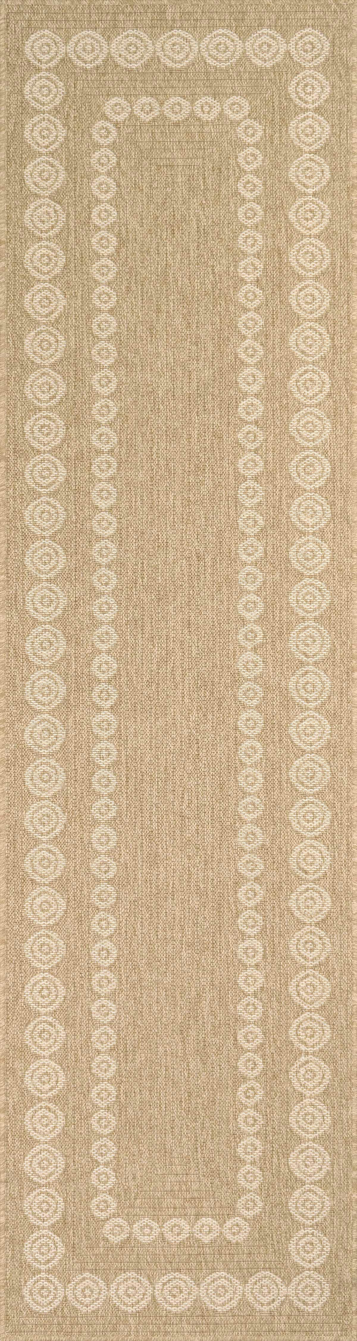 NATURE - Tapis intérieur et extérieur effet jute motif géométrique blanc 80x150