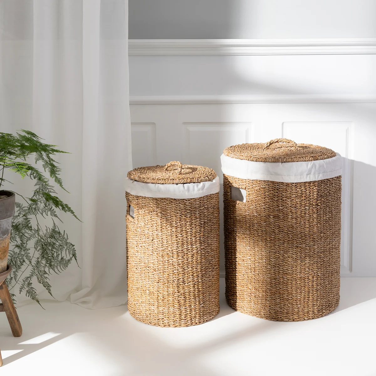Humdakin - Laundry Hamper Wäschekorb, Seegras (2er-Set)
