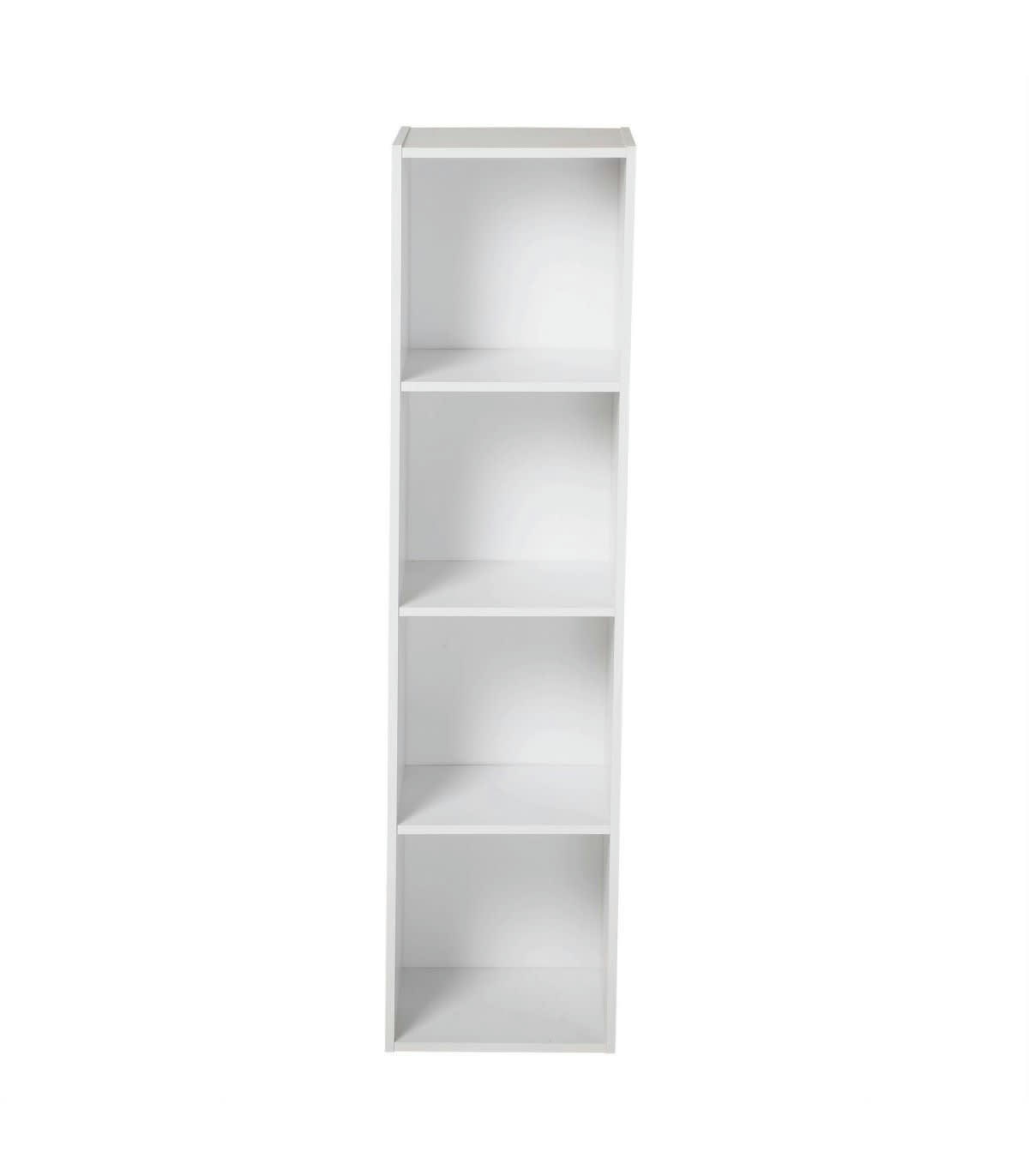 - Etagère de Rangement 4 Cases - H122 cm - Blanc