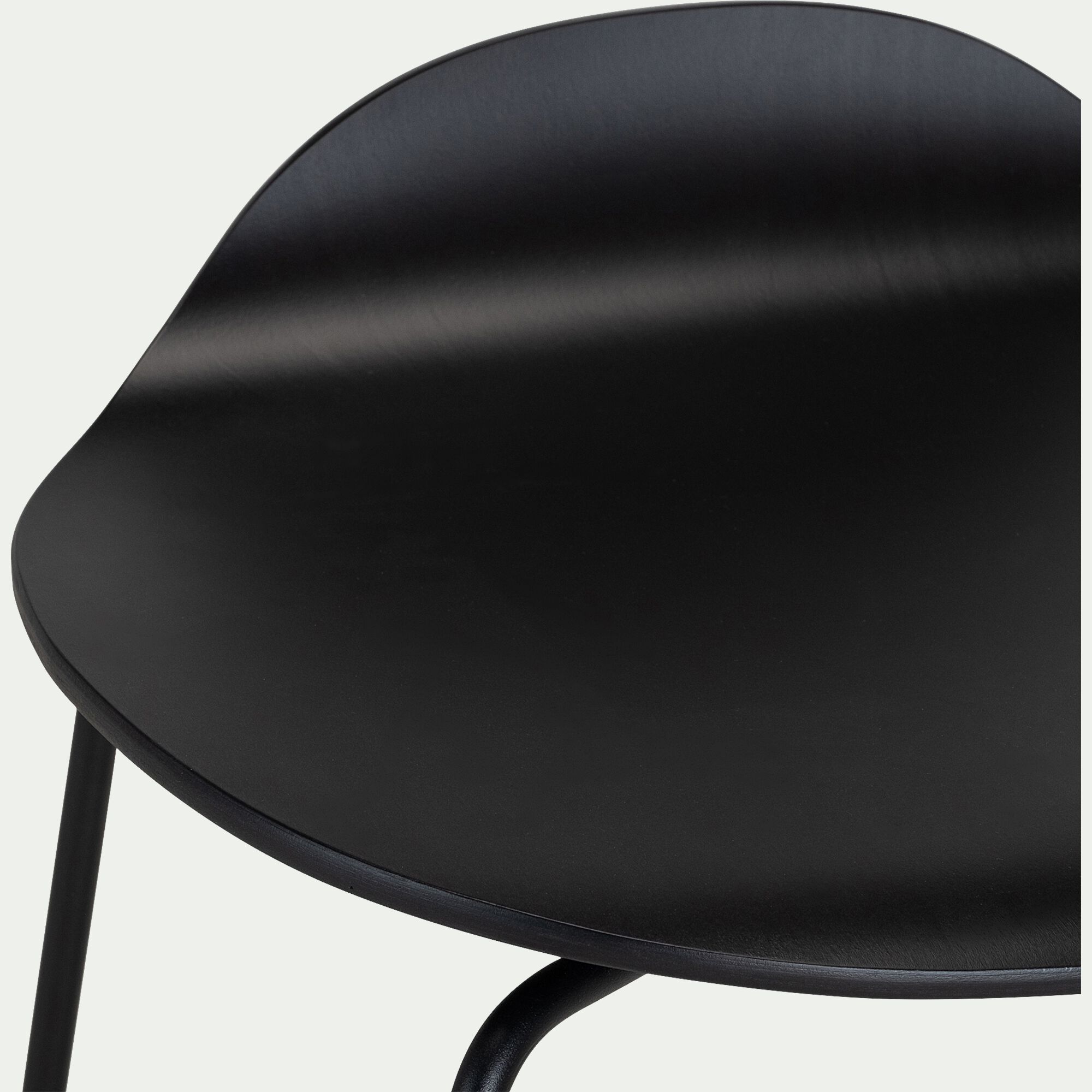 IZA - Tabouret de bar avec coque en contreplaqué moulé de hêtre H66cm - noir