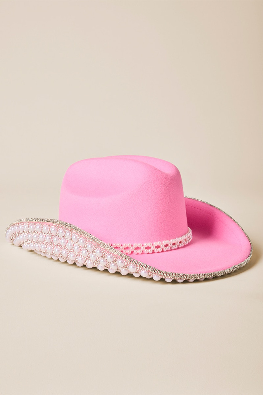 Stacy Pearl Embellished Cowboy Hat