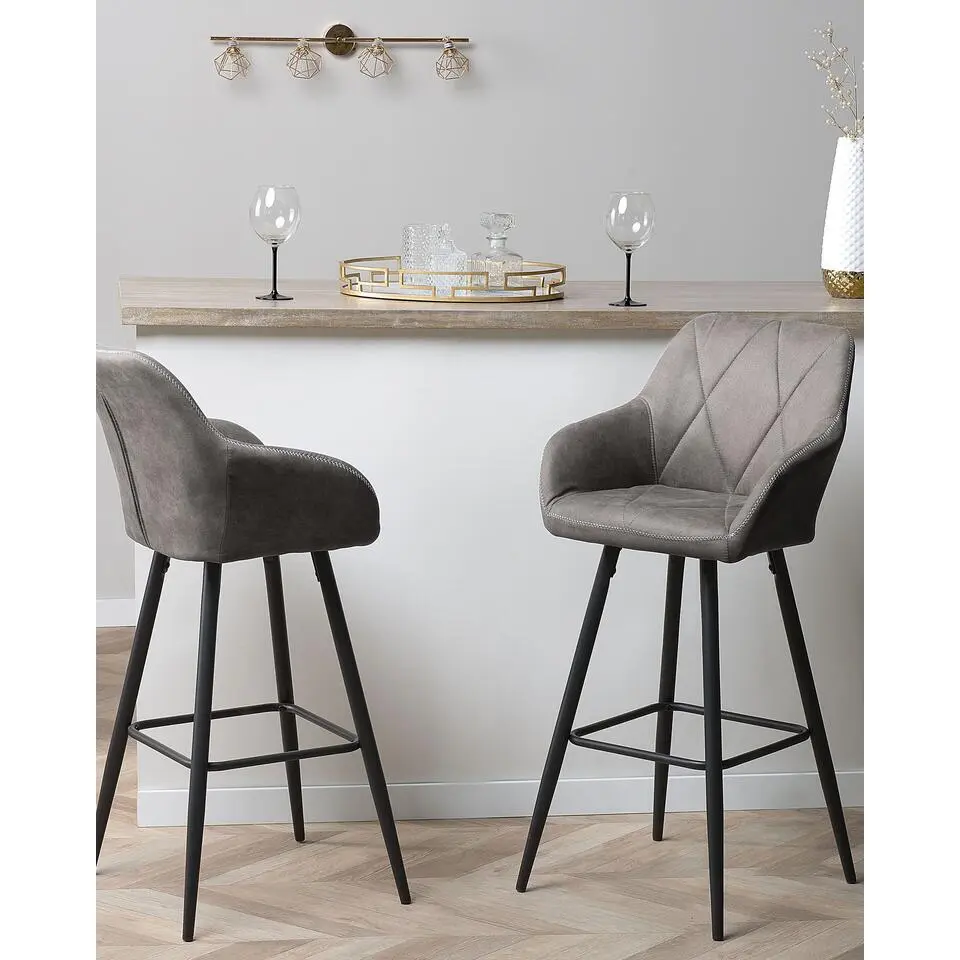 DARIEN - Barkruk - Grijs - Polyester