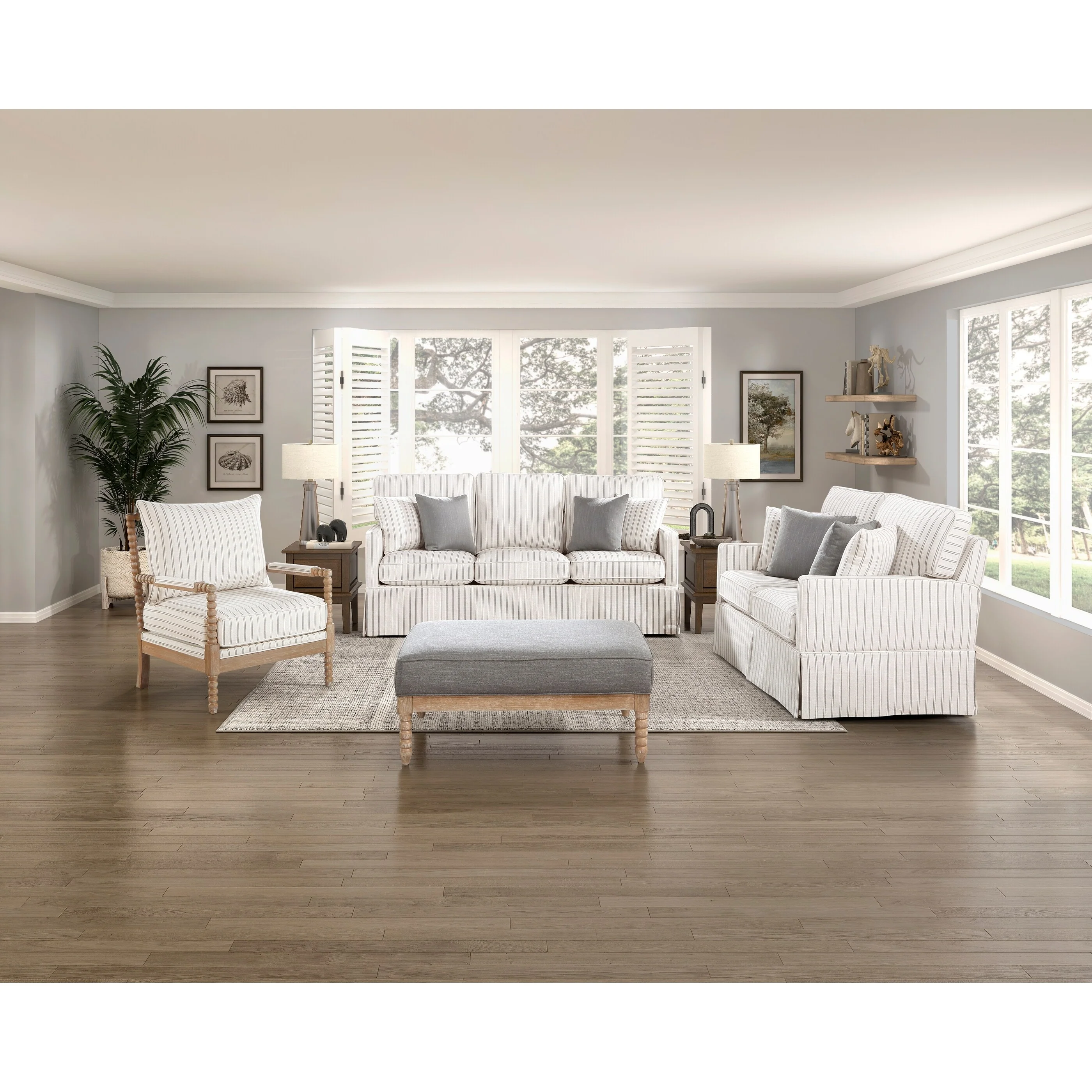 Classic Traditional Ottoman Fabric Upholstery Cushion Seat Solid Wood Furniture 1pc