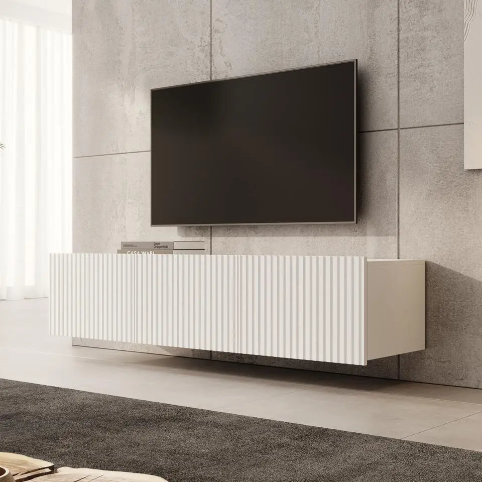 Meubella - TV-Meubel Kenderes - Wit - 150 cm