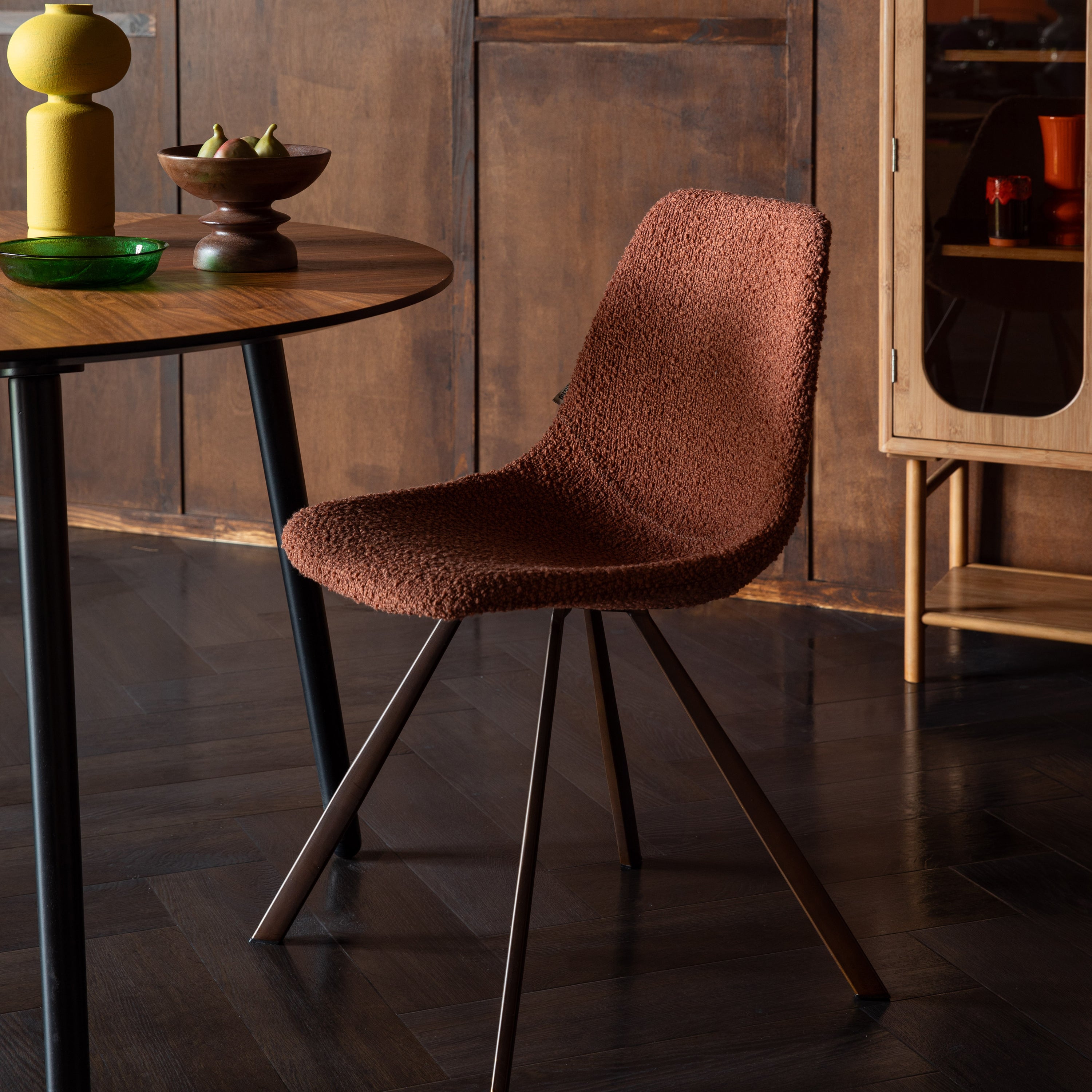 Dutchbone Franky Eetkamerstoel Bouclé - Terra