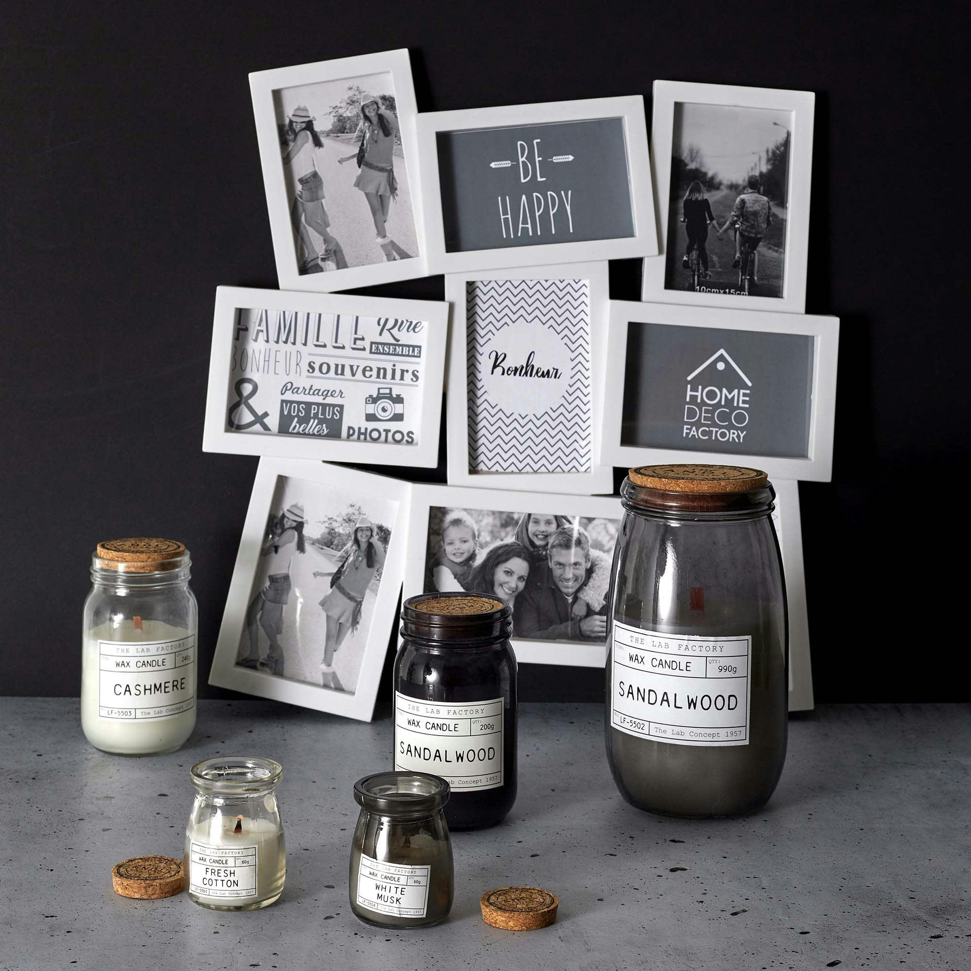 - Bougies parfumées couvercle en liège 8.5 cm (lot de 4)