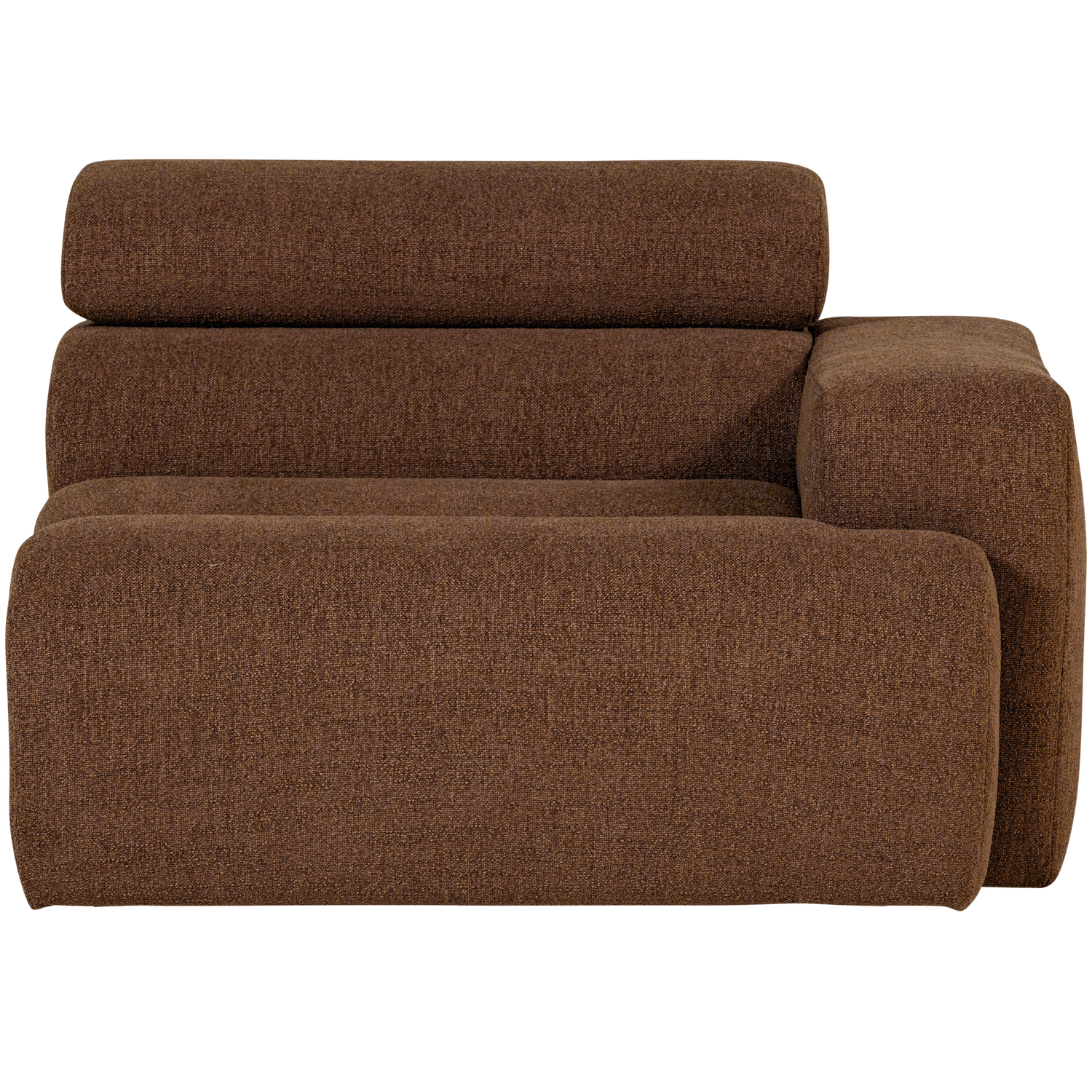 WOOOD 1-zits element bank arm rechts Novi - Polyester - Mokkabruin - 86x109x113