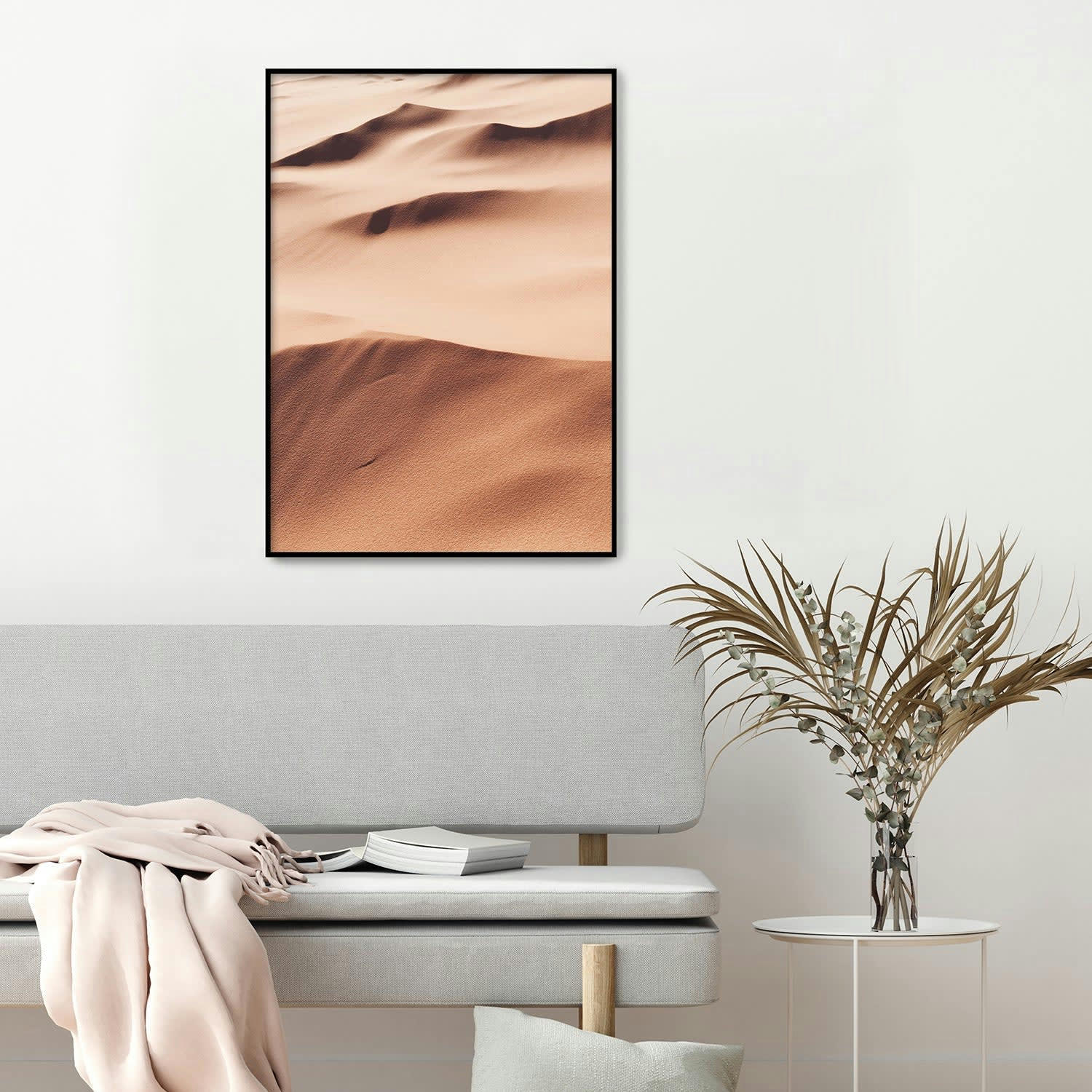 DESIERTO - Affiche avec cadre noir - Dunes rougeâtres - 30x40