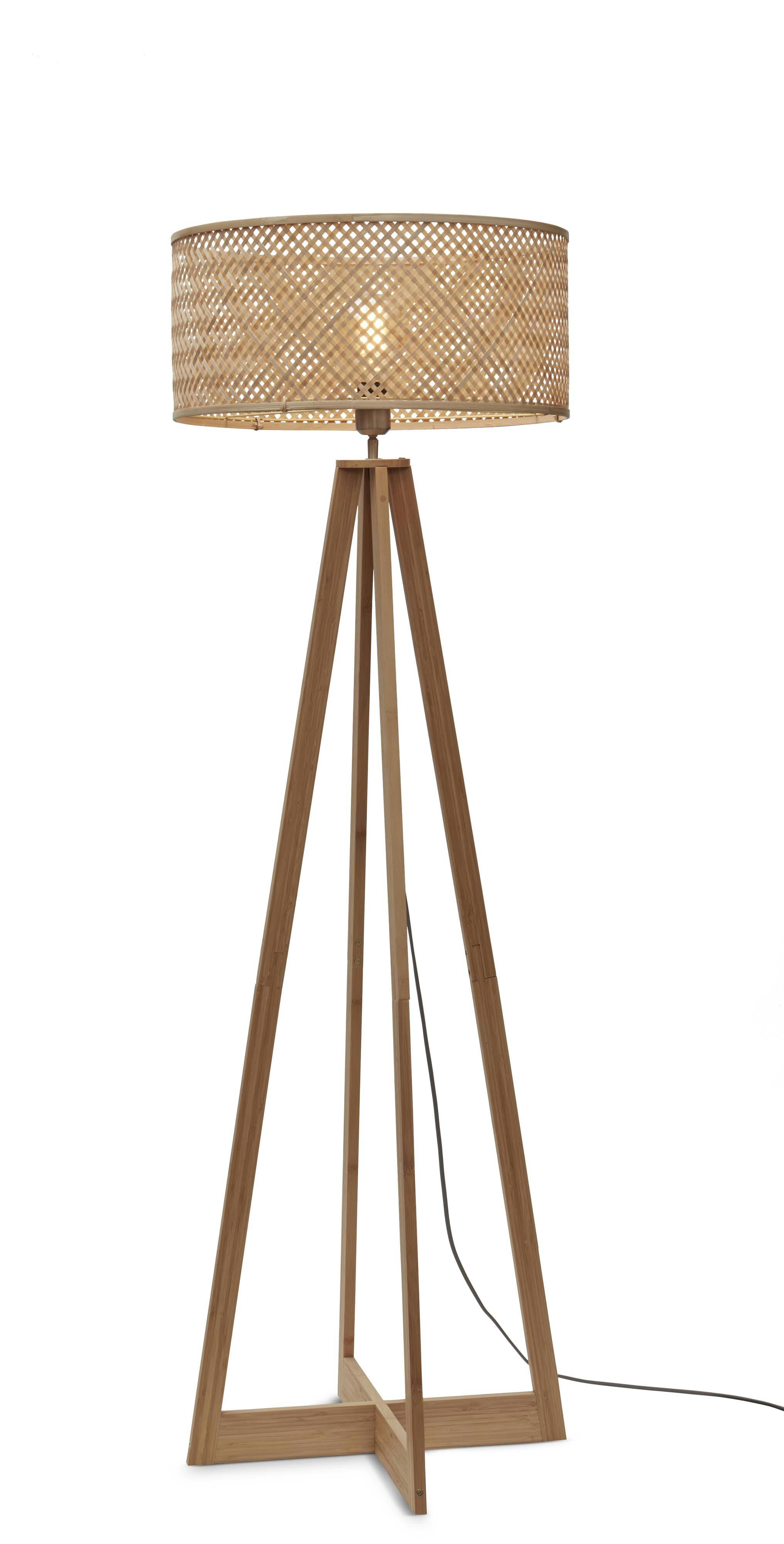 JAVA - Lampadaire bambou abat-jour bambou naturel, h. 145cm