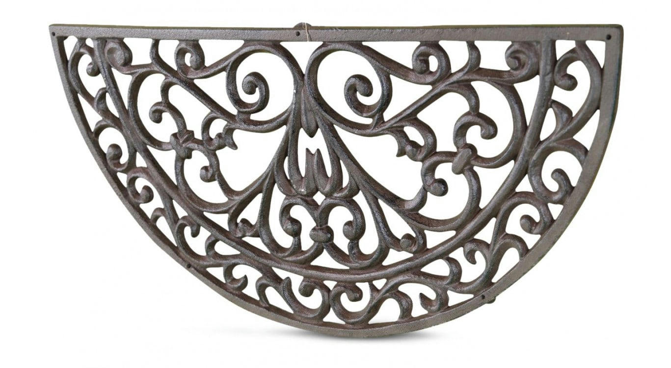 - Paillasson Demi Lune Fonte Marron 60.5cm