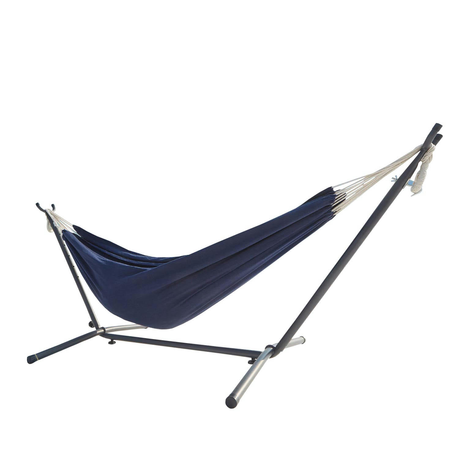 COPACABANA - Hamac sur pied 2,6 m avec toile en polyester bleu