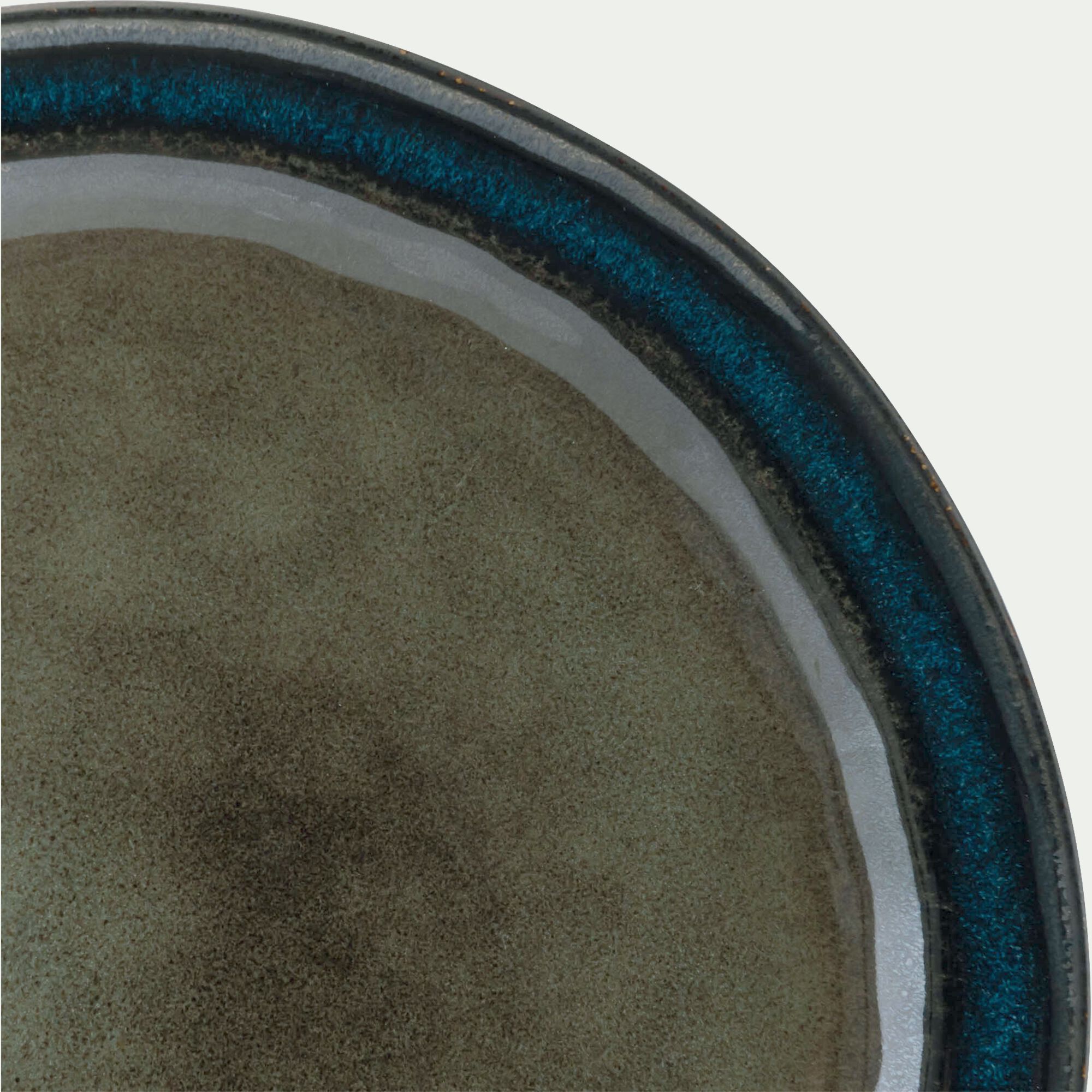 JADE - Assiette plate en grès D27cm - vert cèdre