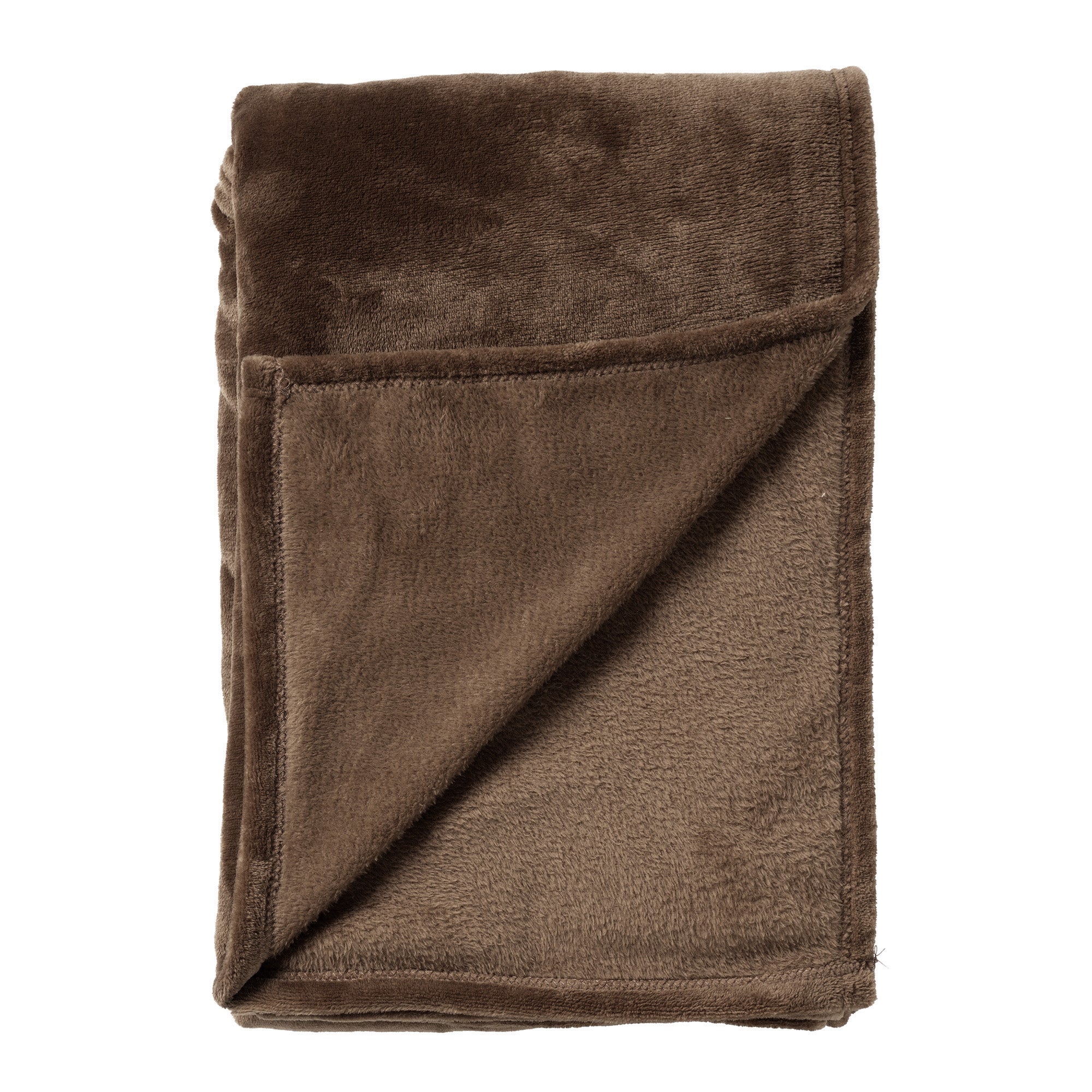 CHARLIE - plaid 200x220 cm - extra grote fleece deken - effen kleur - Chocolate Martini - bruin