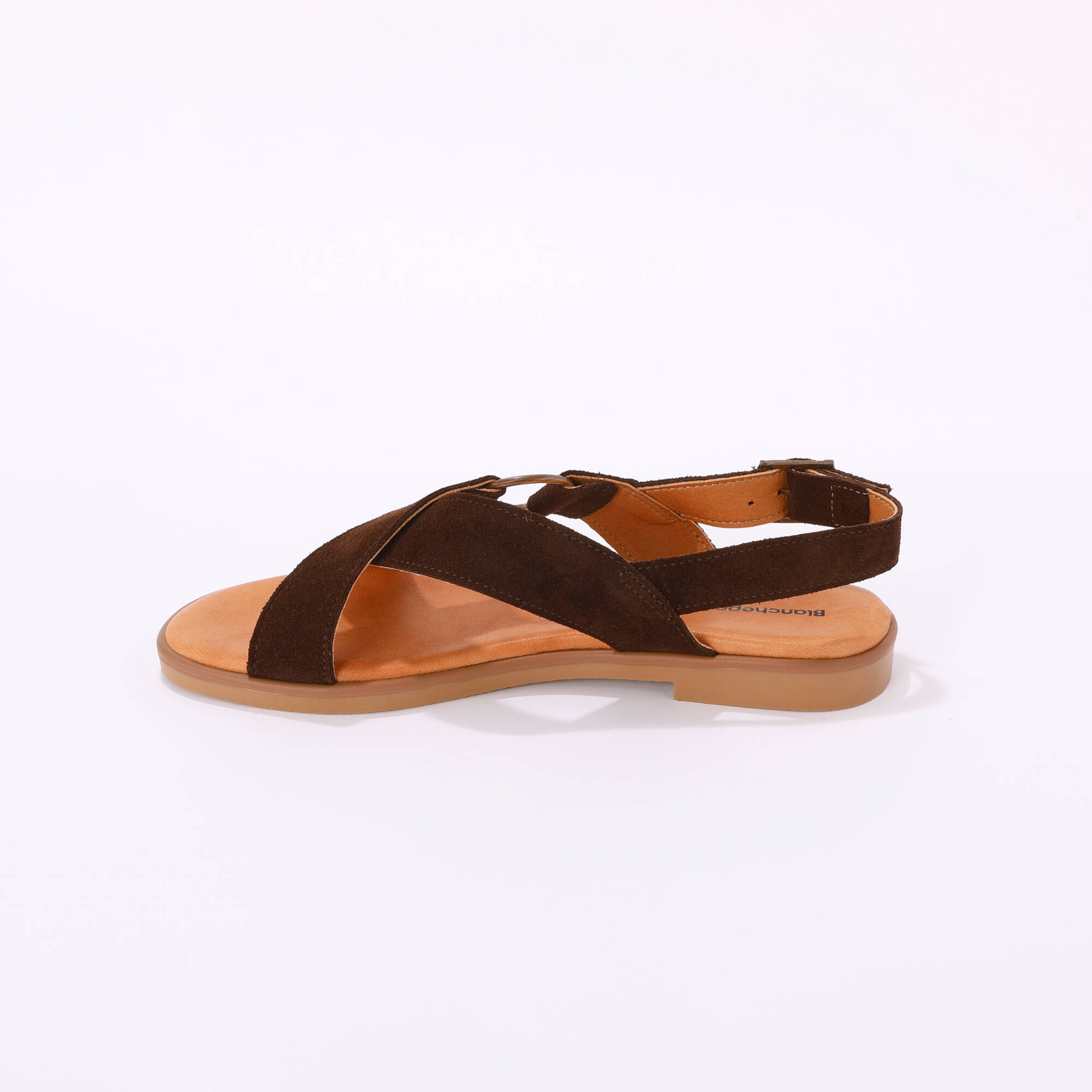 Sandales brides croisées en cro&ucirc;te de cuir