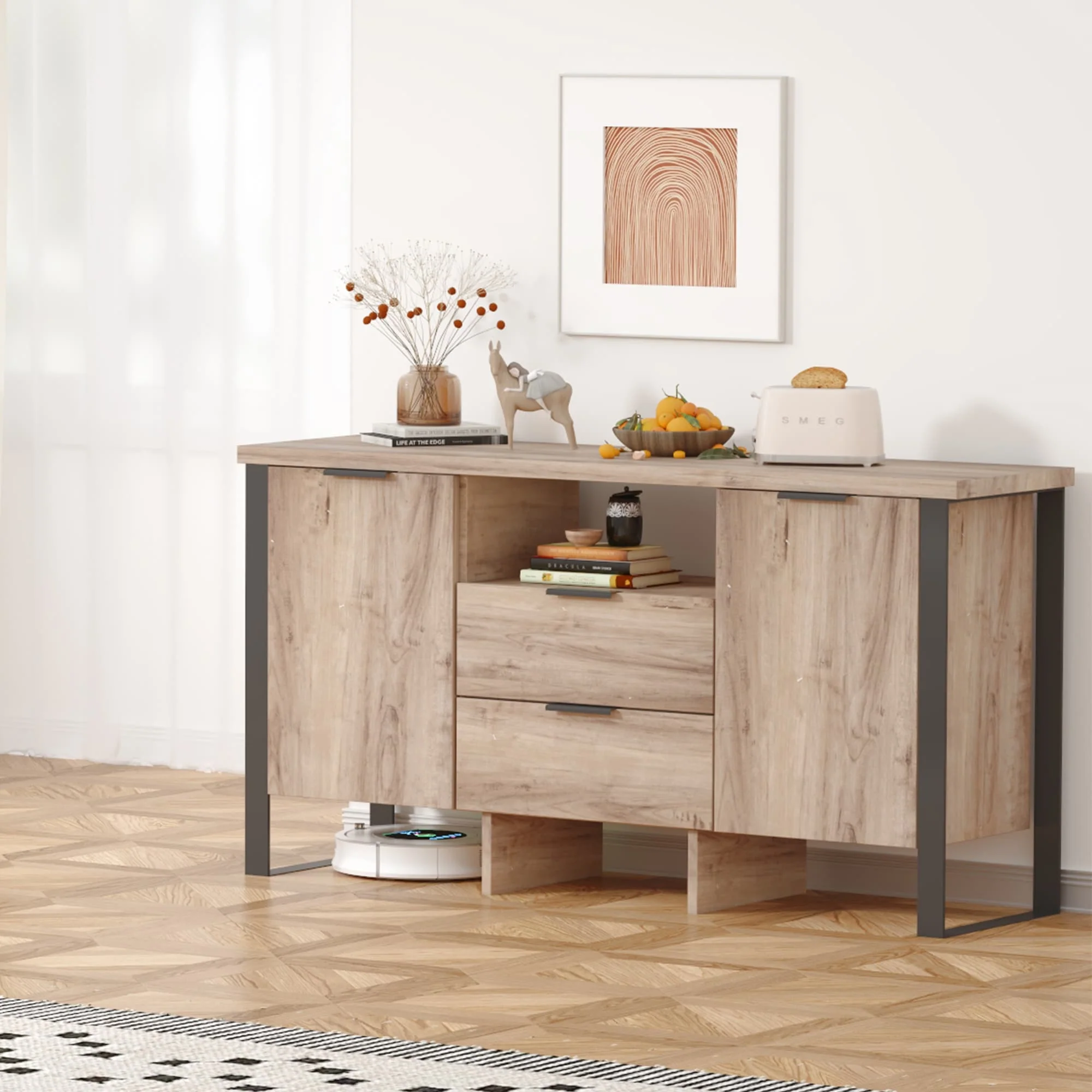 2 Door 2 Drawer Storage Cabinet and TV Stand