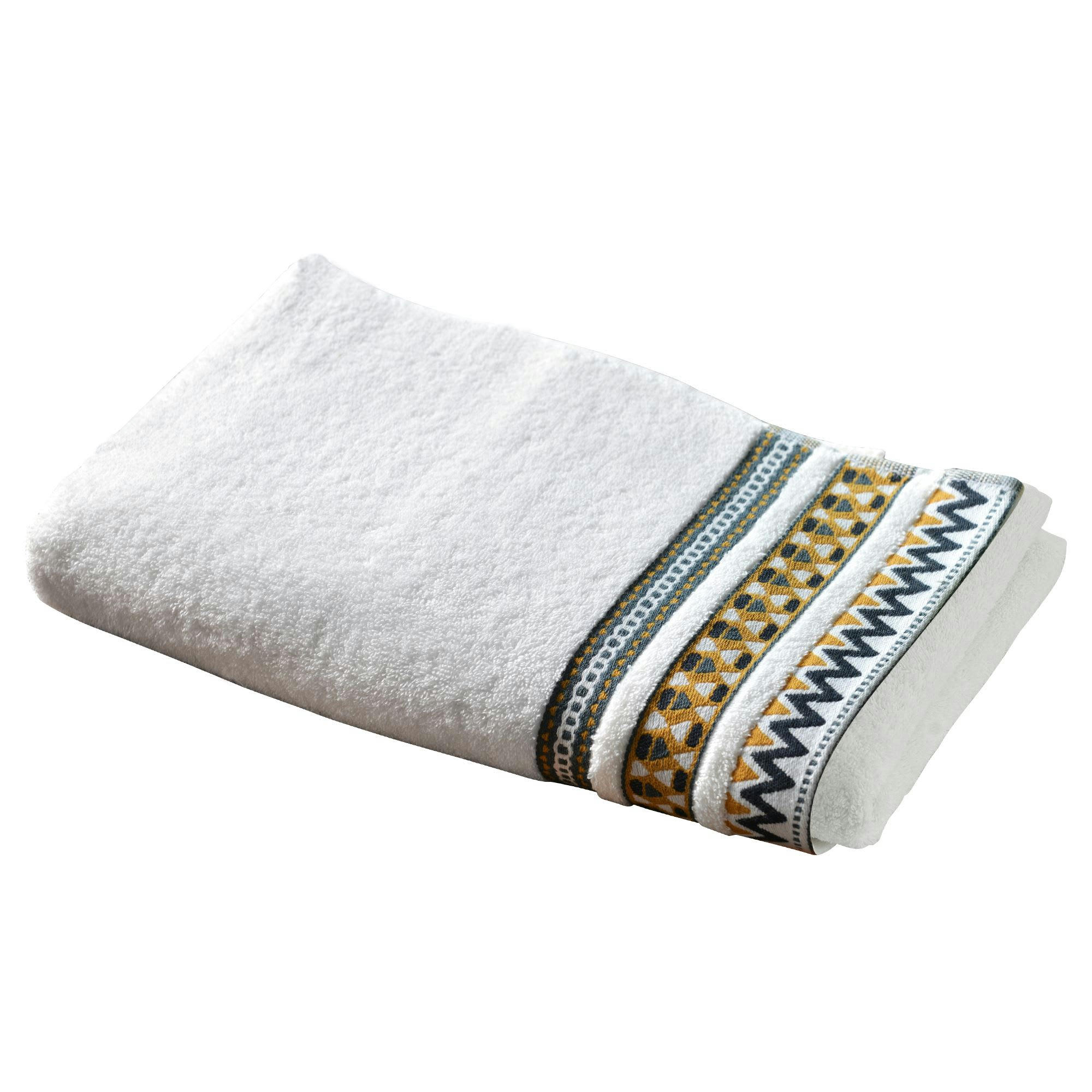 MEXIQUE - Serviette de toilette 50x100 blanc en coton
