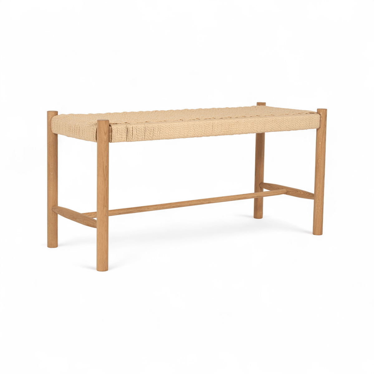Furnhouse bankje Shine - Natuurlijk eikenhout - Papiergaren - 36x90x45