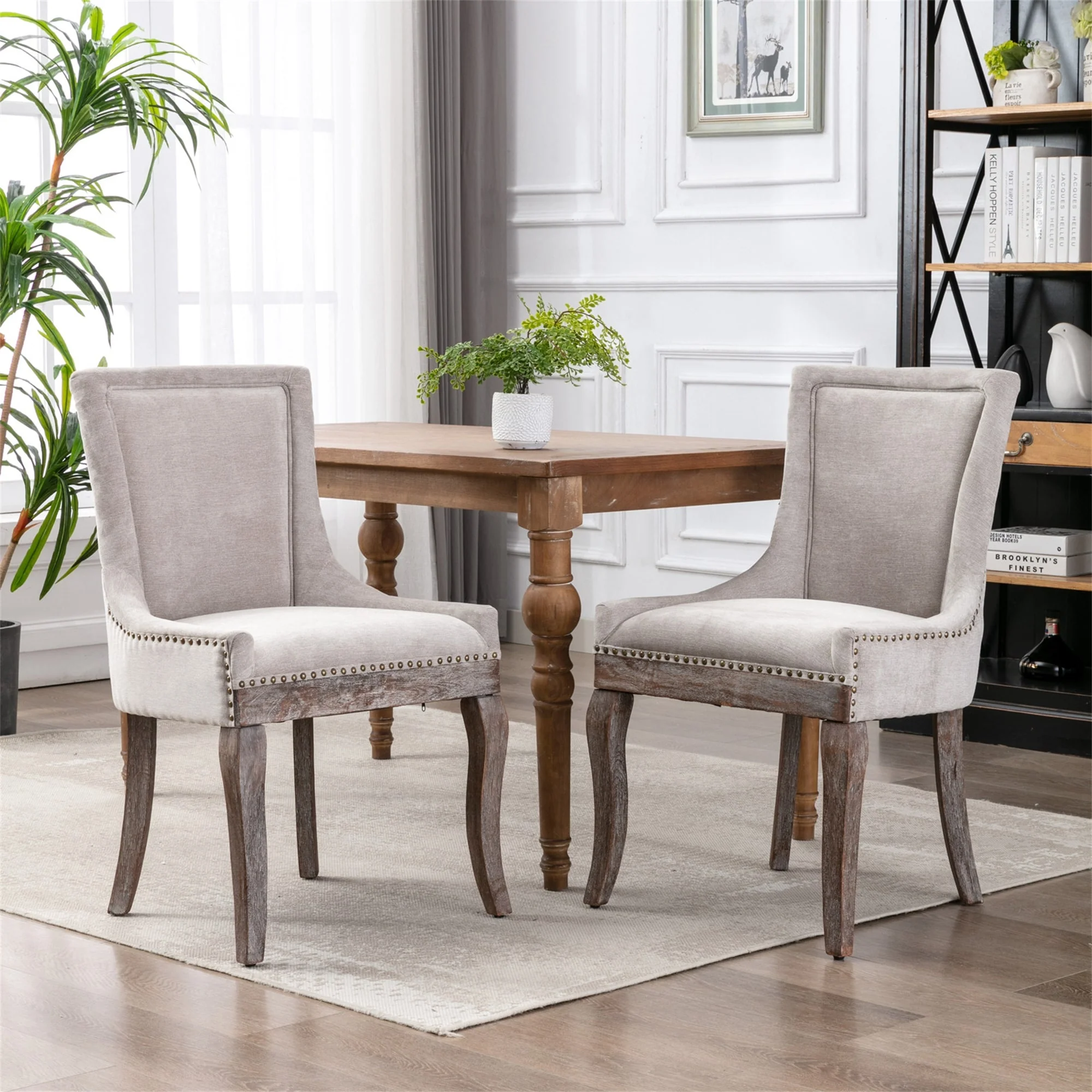 Clihome Set of 2 Thickened Fabric Dining Chair