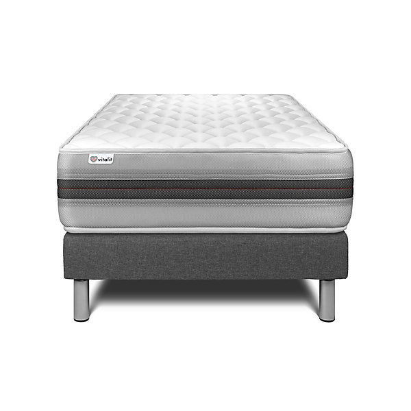 Ensemble Mousse polyuréthane à mémoire de forme de confort Equilibré avec sommier kit