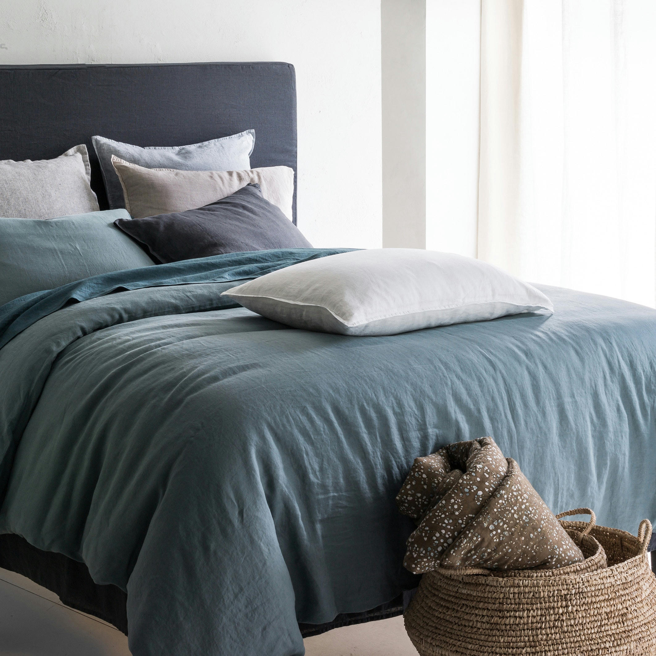Housse tête de lit pur lin STADIA hauteur 120 cm