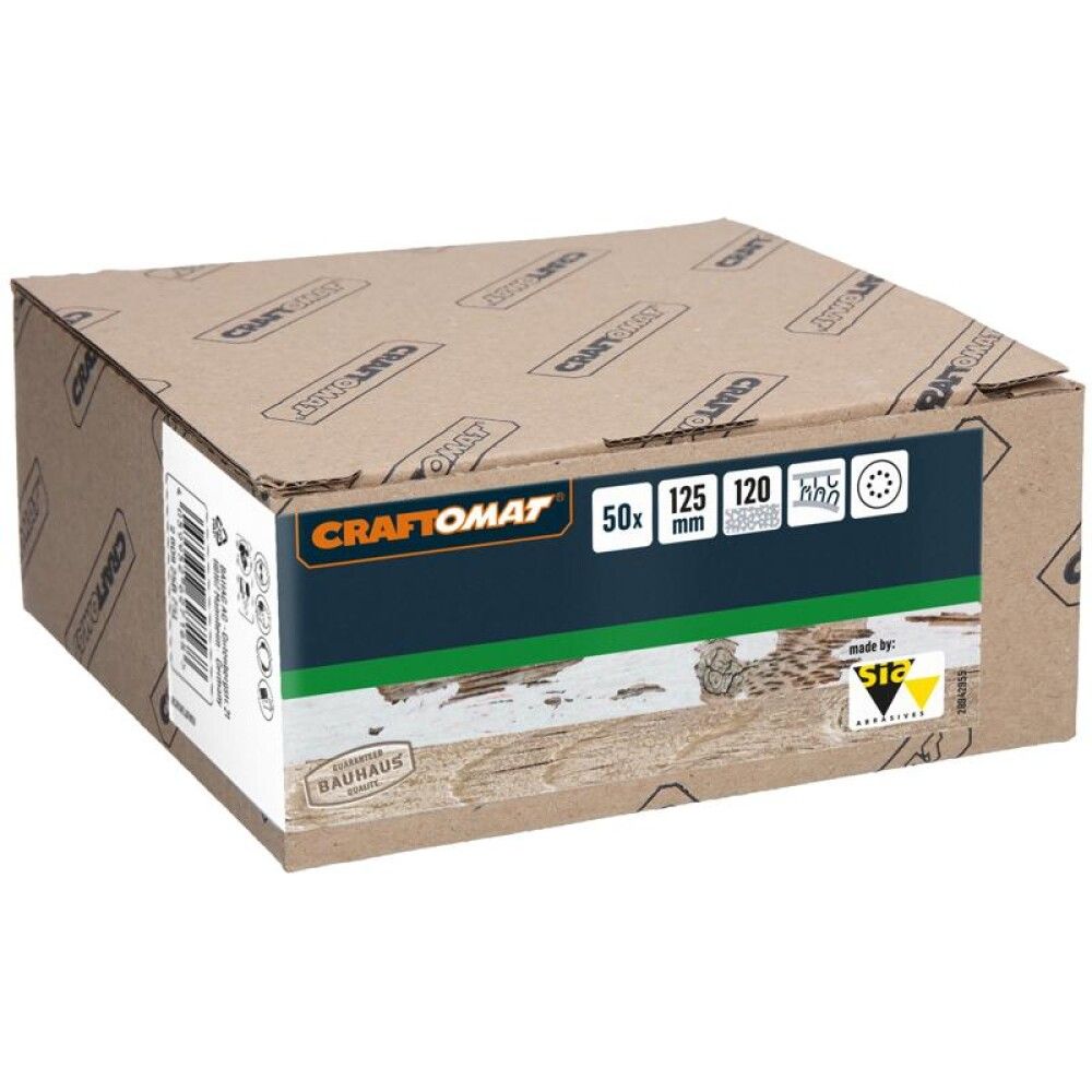 SLIPEPAPIR CRAFTOMAT Ø125MM K120 50STK