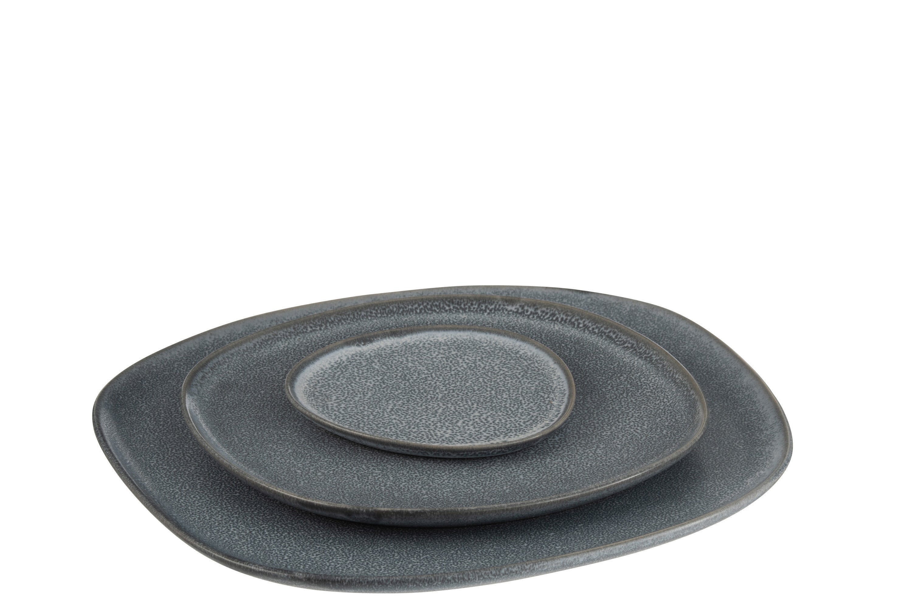 J-Line bord Louise - keramiek - grijs - large - 4 stuks