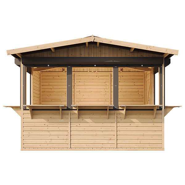 Maison de jardin en bois, étal de marché en bois 263 x 336 cm / 6 m² M150BZ - Timbela