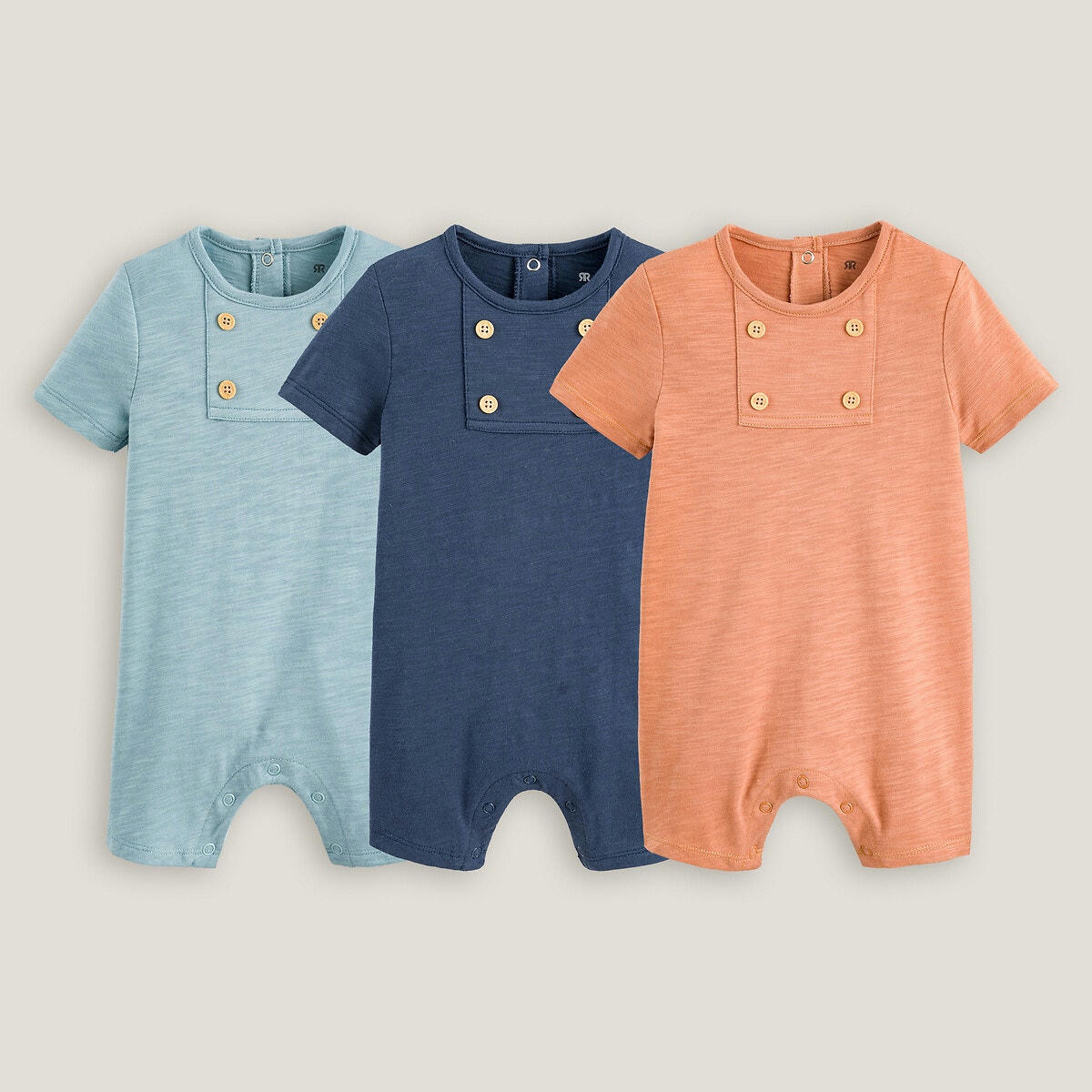 Lot de 3 combinaisons courtes