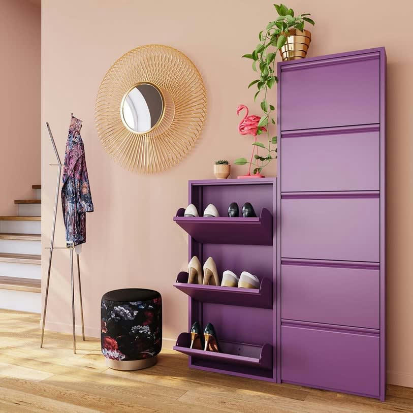 CARUSO - Casier à chaussures Caruso violet 5 tiroirs Kare Design