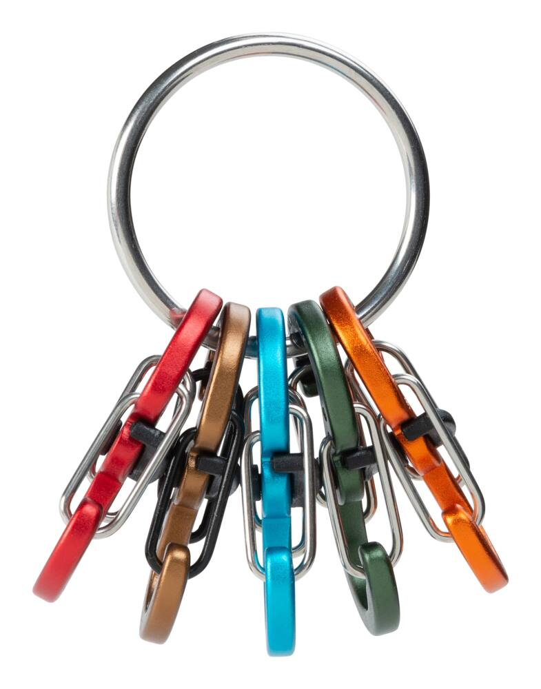 Nite Ize KeyRing Locker S-Biner Identification Keychain w/ 6 Colour-Coded S-Carabiner Clips
