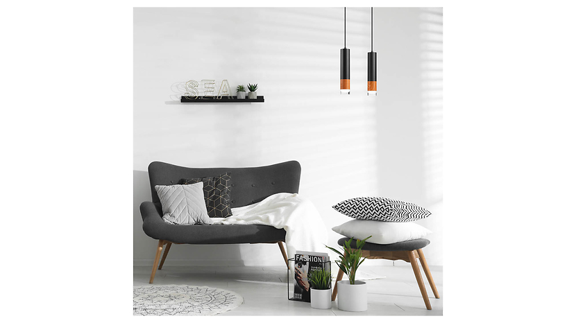 Lampa wiszącaAurelia 2-punktowa metalowa czarna