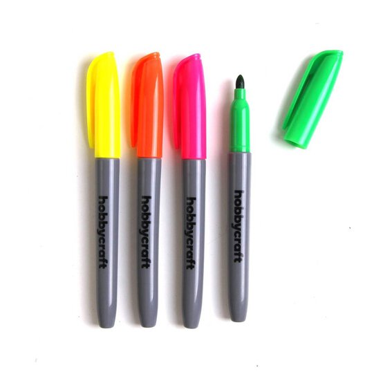 Fluorescent Permanent Markers 4 Pack