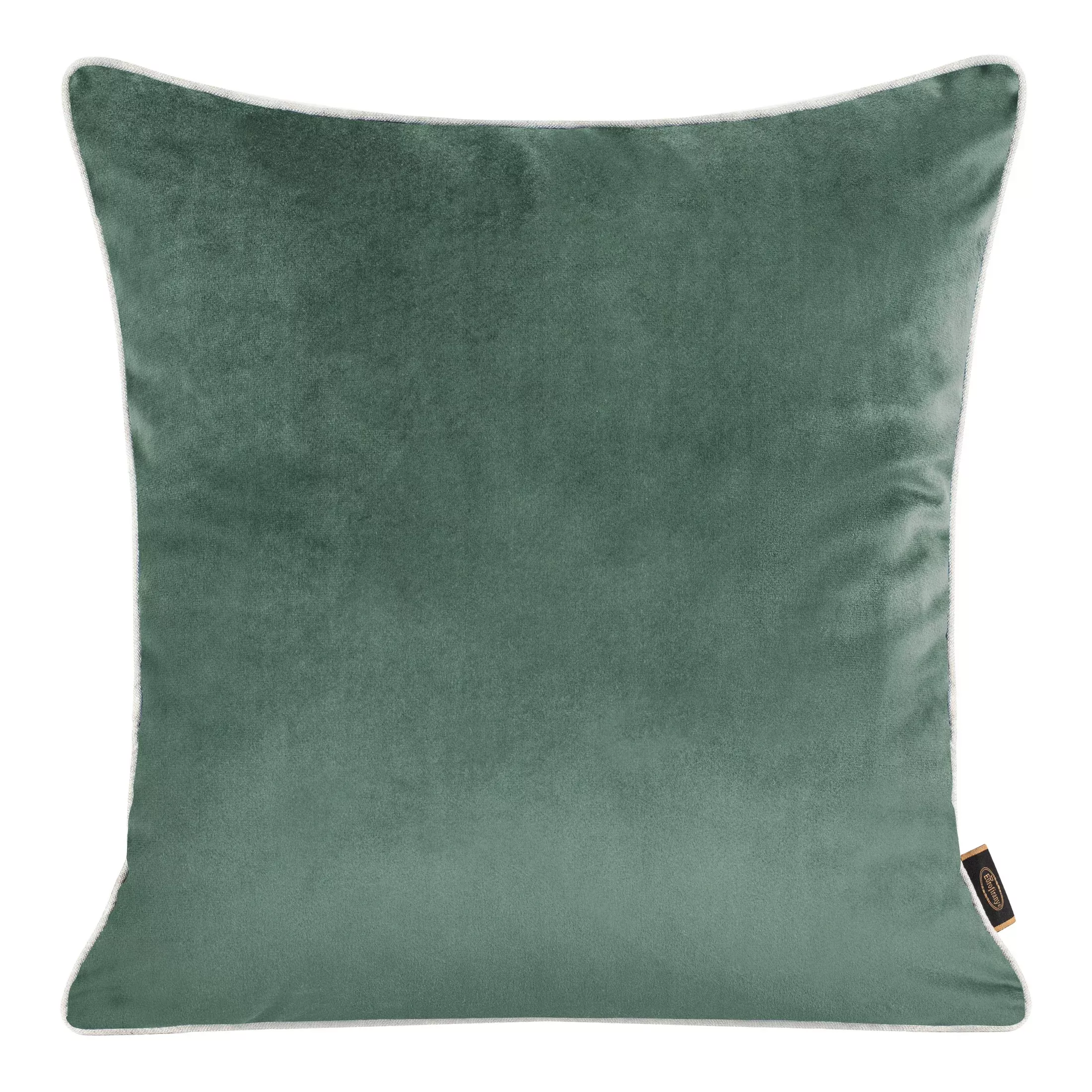 Poszewka na poduszkę 45x45 cm welwetowa kolor ciemnomiętowy, jasnoszary, dwustronna z wypustką na brzegach VELVET 57 Eurofirany Premium