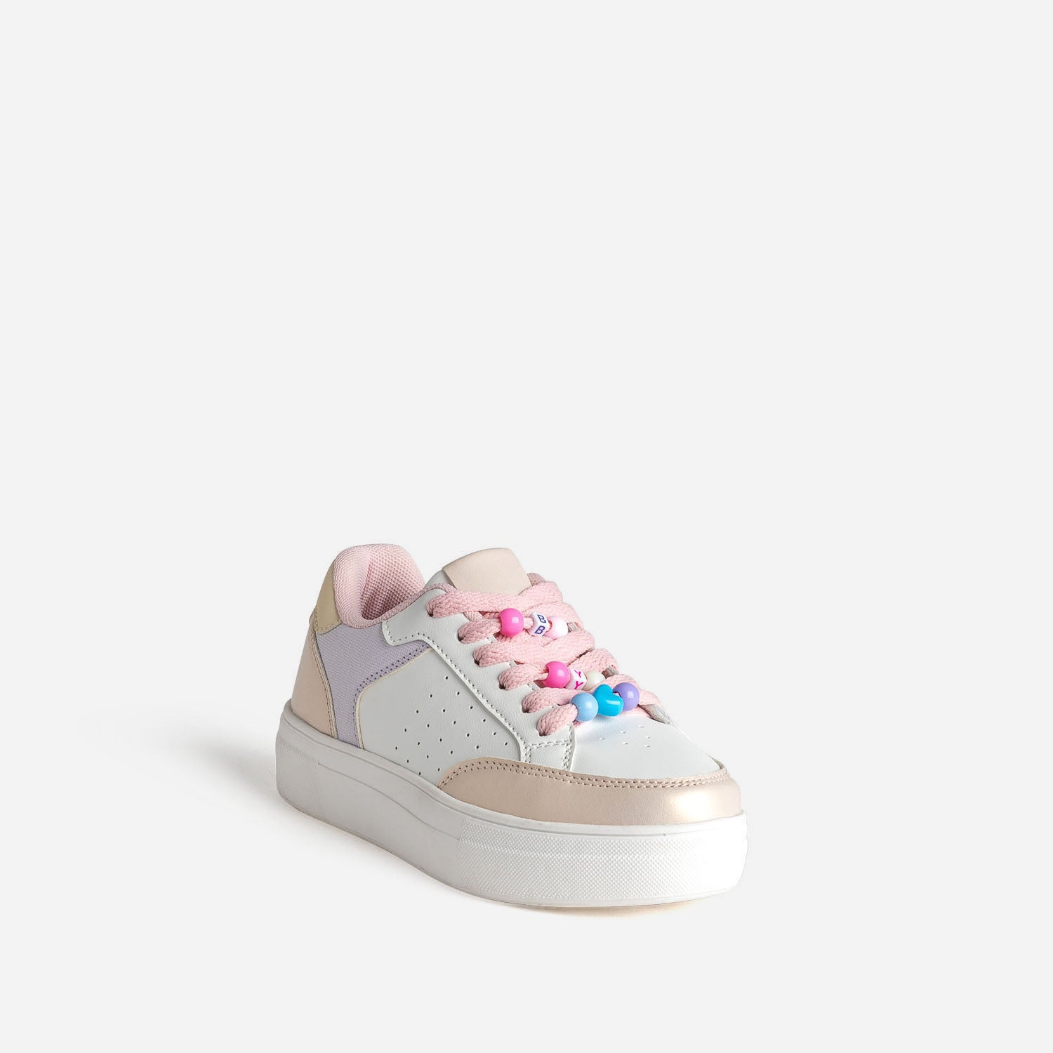 Tennis BUGGY blanche et pastel détails perles