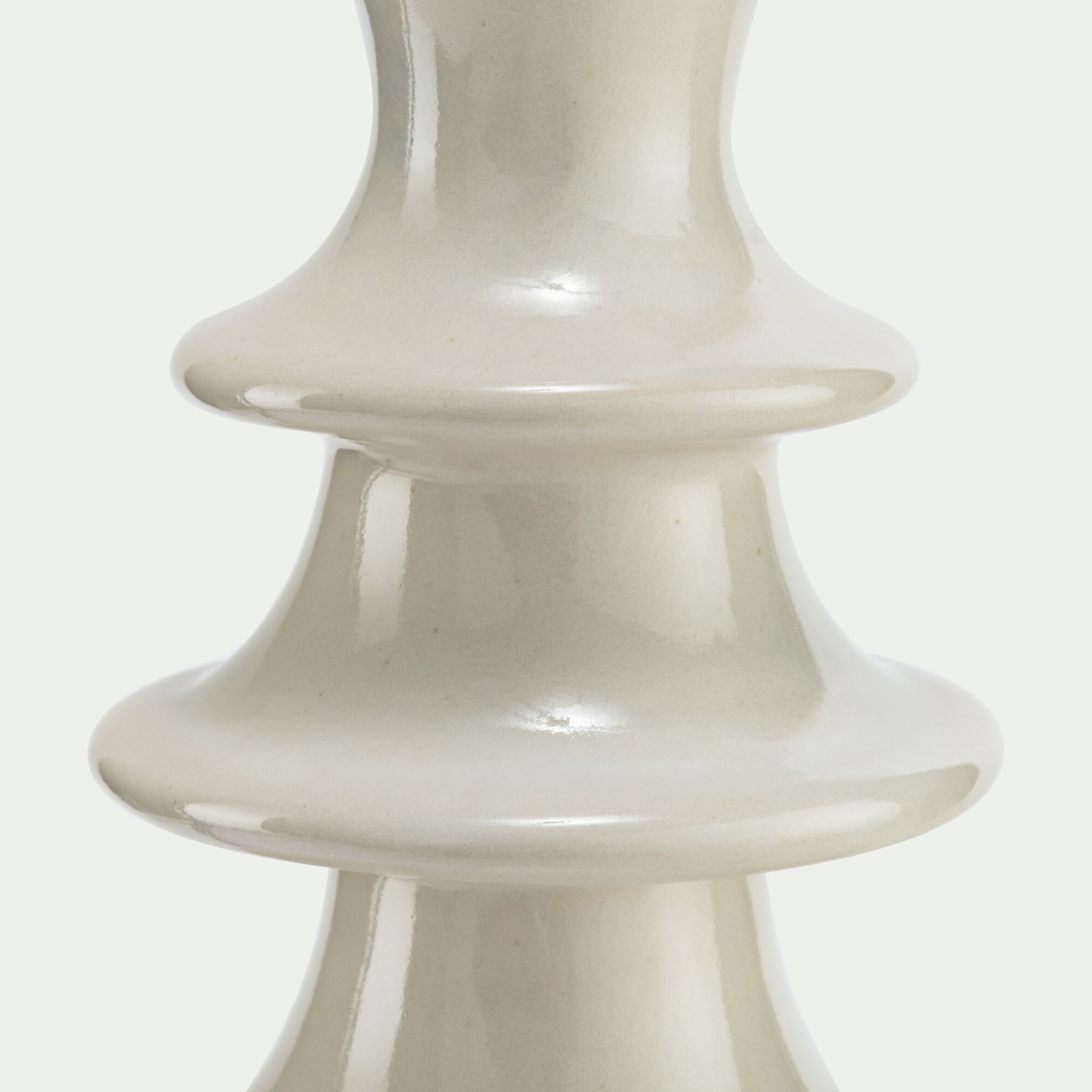 VALOUKA - Bougeoir en faïence D10xH17cm - blanc