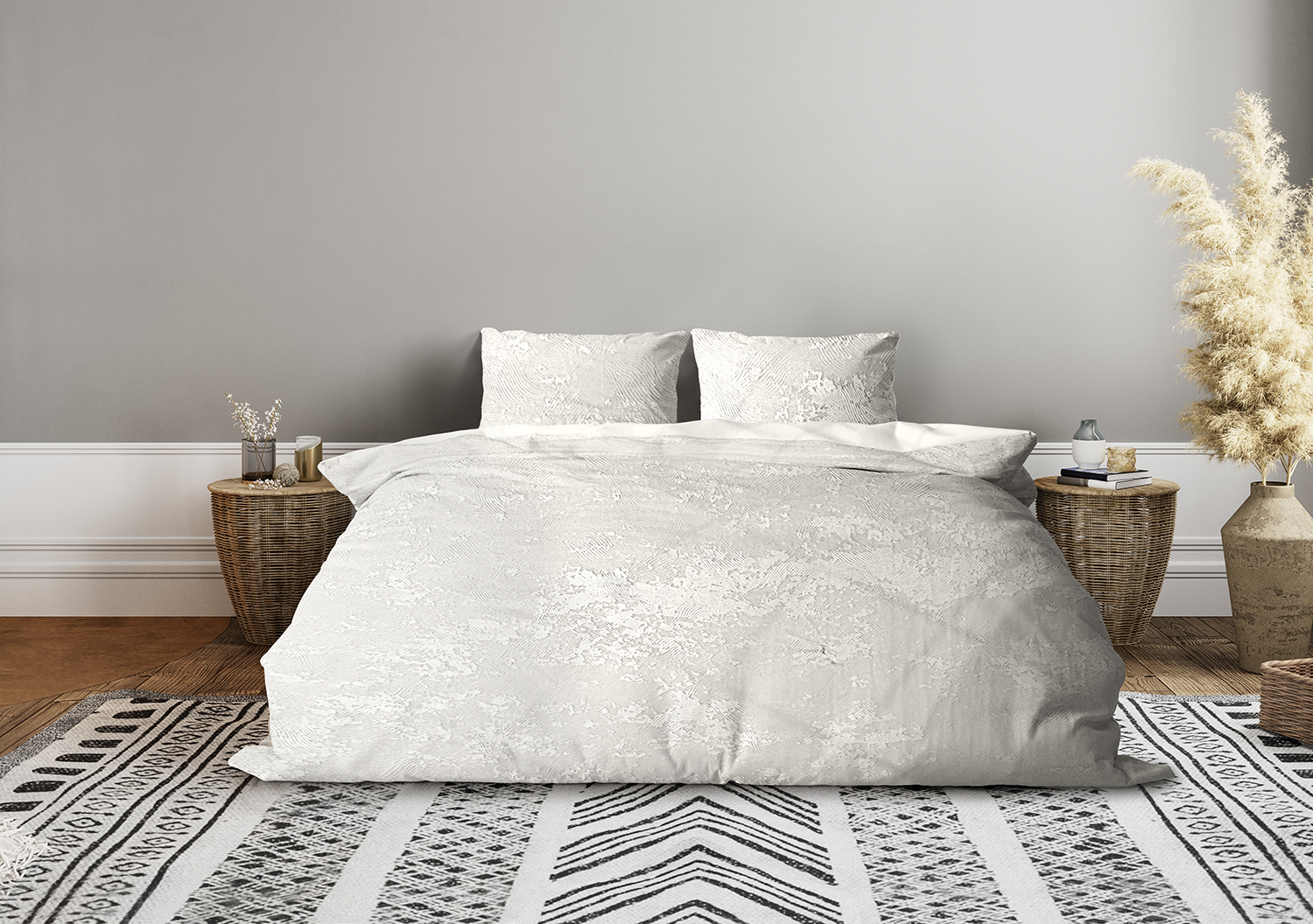 Eleganzzz Dekbedovertrek 3D Embossed Velvet Wave - off white