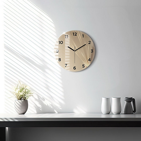 Horloge murale Wallfluent fi30 cm Avec chiffres Aiguilles noires Lumière abstraite 1 pcs