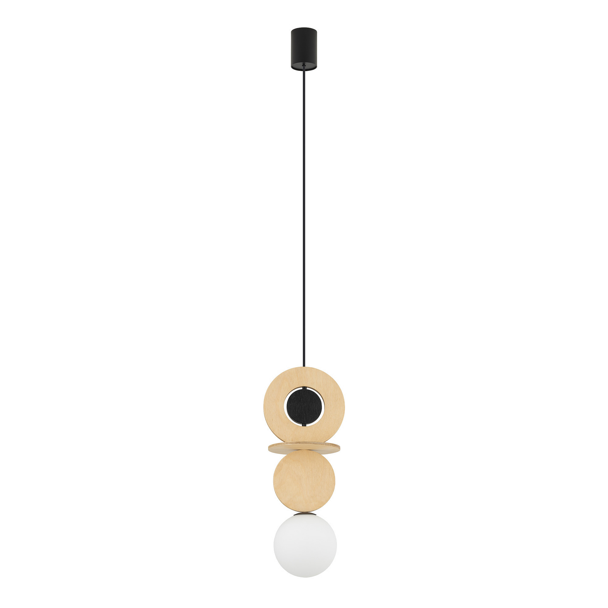 Lampa wisząca czarno-biała DROPS WOOD A 1xG9x12W Nowodvorski