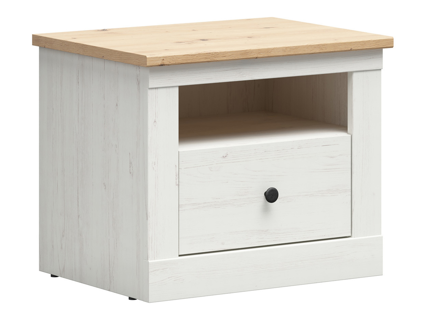 Szafka nocna Frija 58 cm z szufladą sosna andersen biała