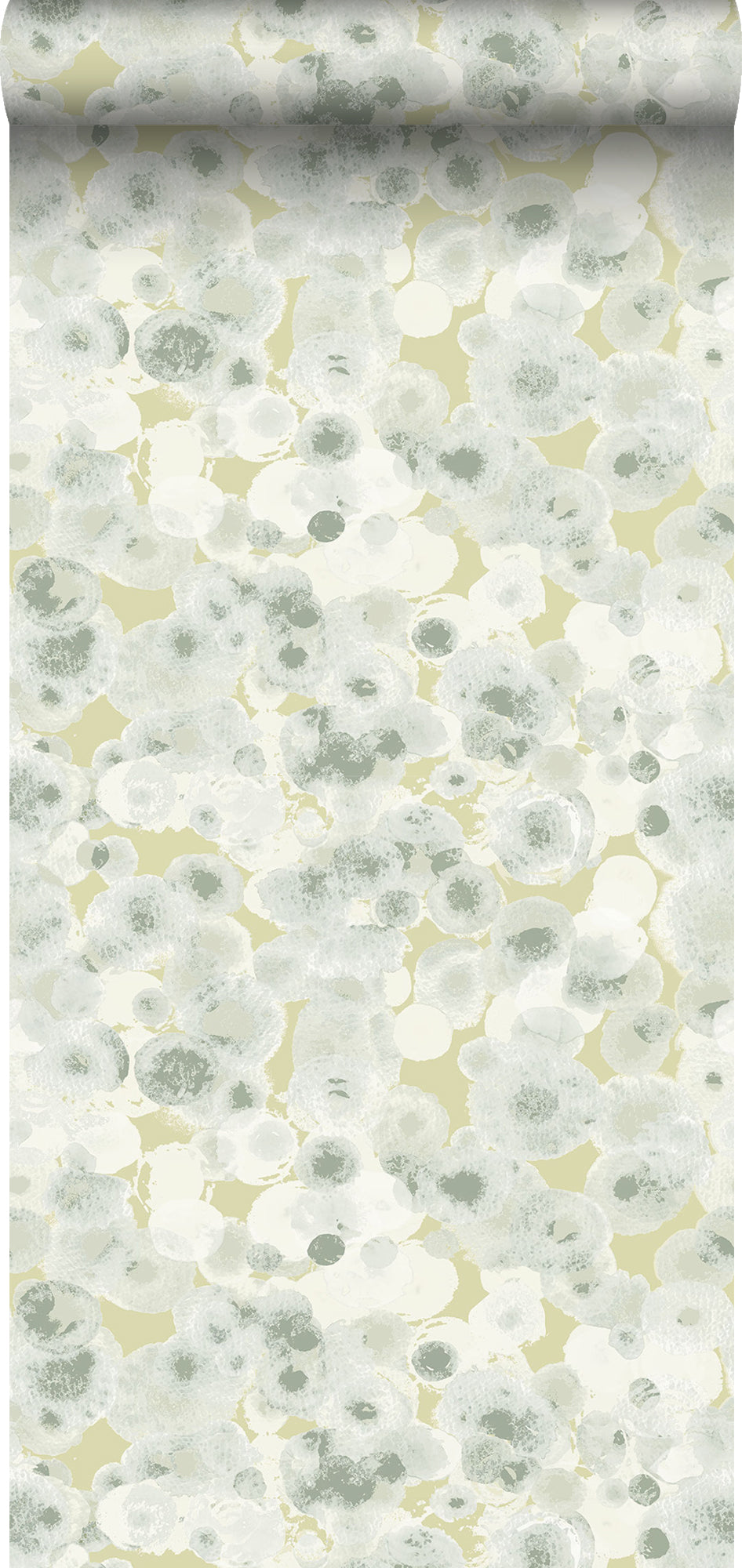 Sanders & Sanders behang aquarel luchtbellen vergrijsd groen en lichtgroen - 53 cm x 10 m - 640017